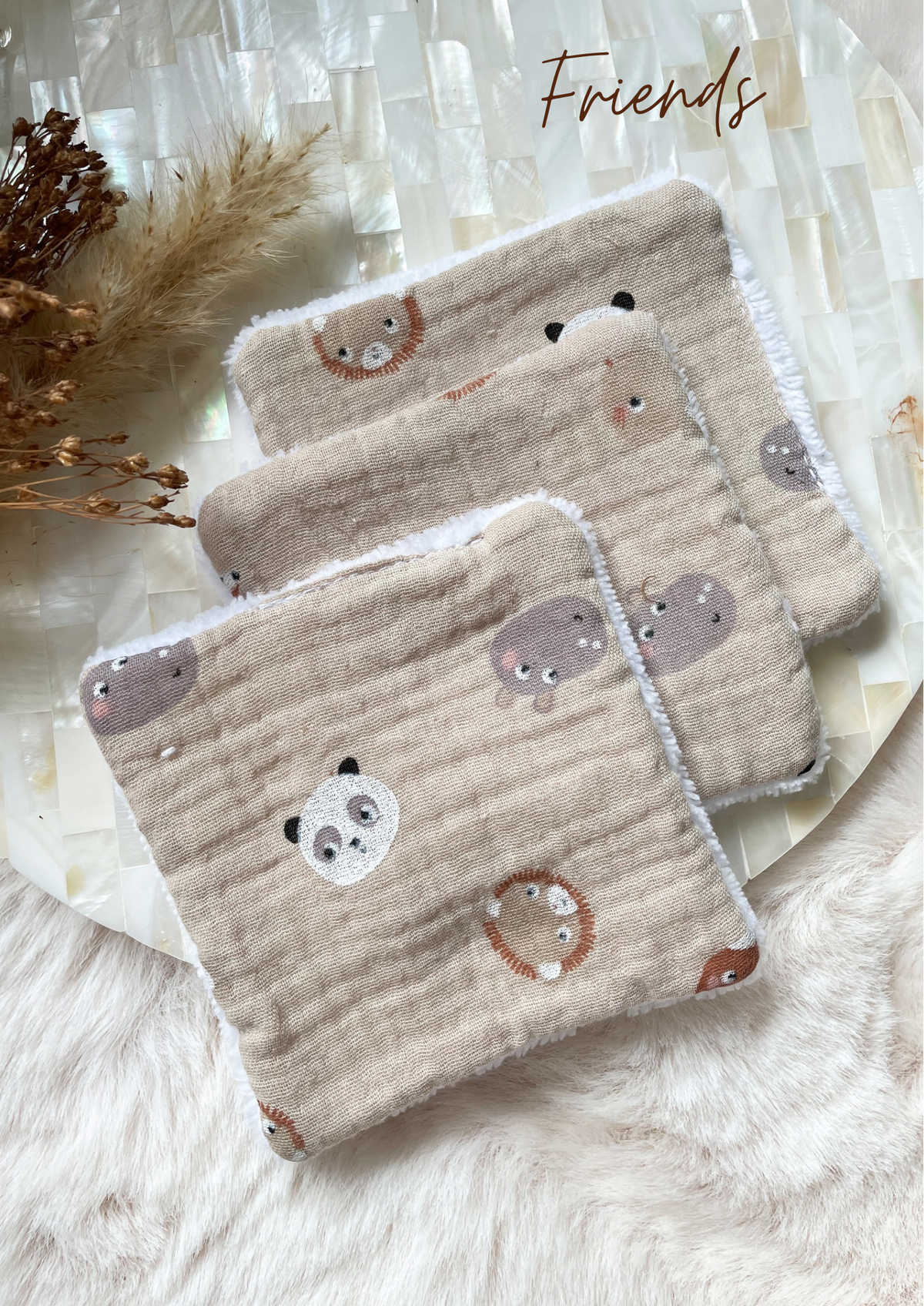 Lingettes bébé éponge bambou