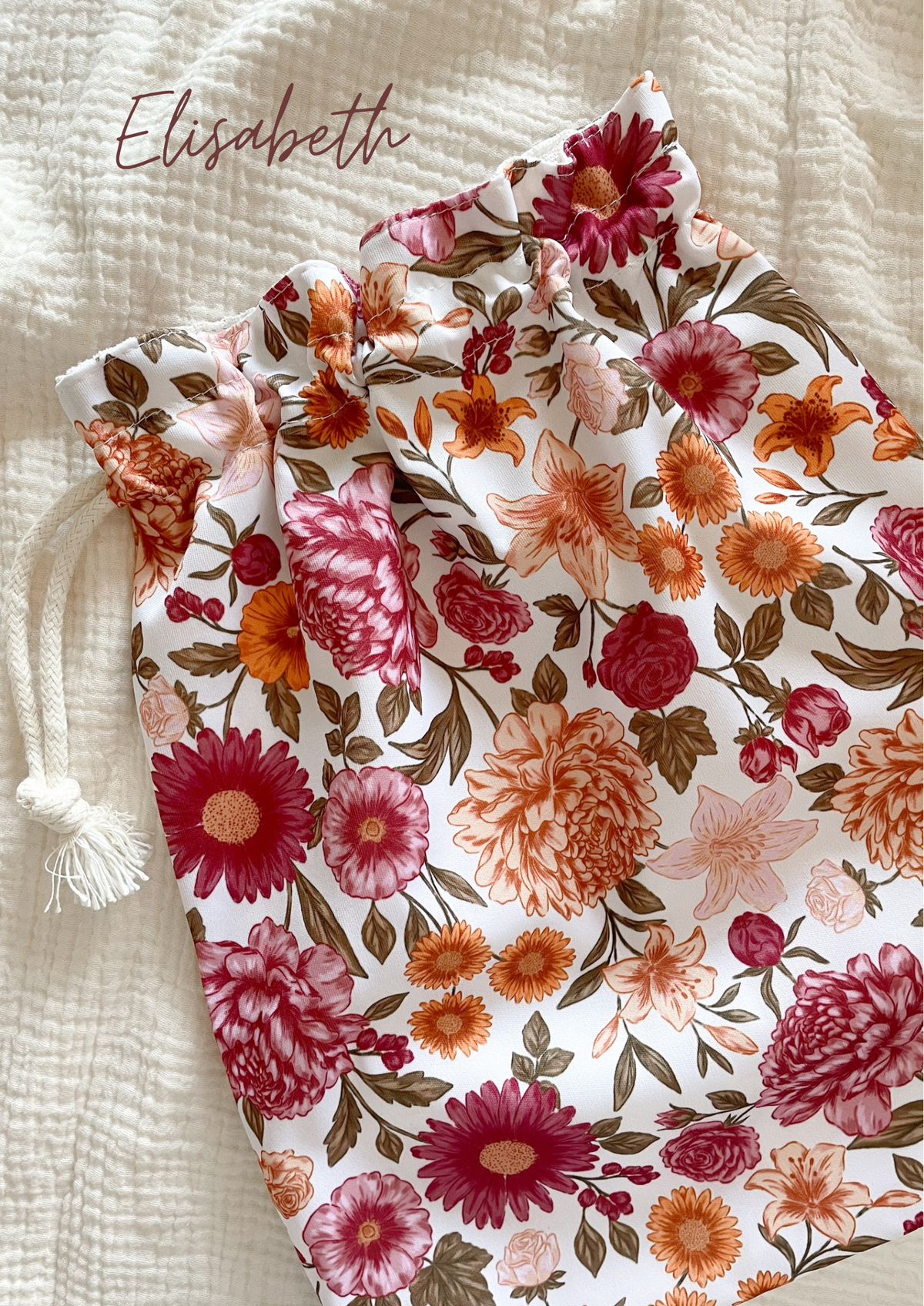 Sac à salade en tissu réutilisable