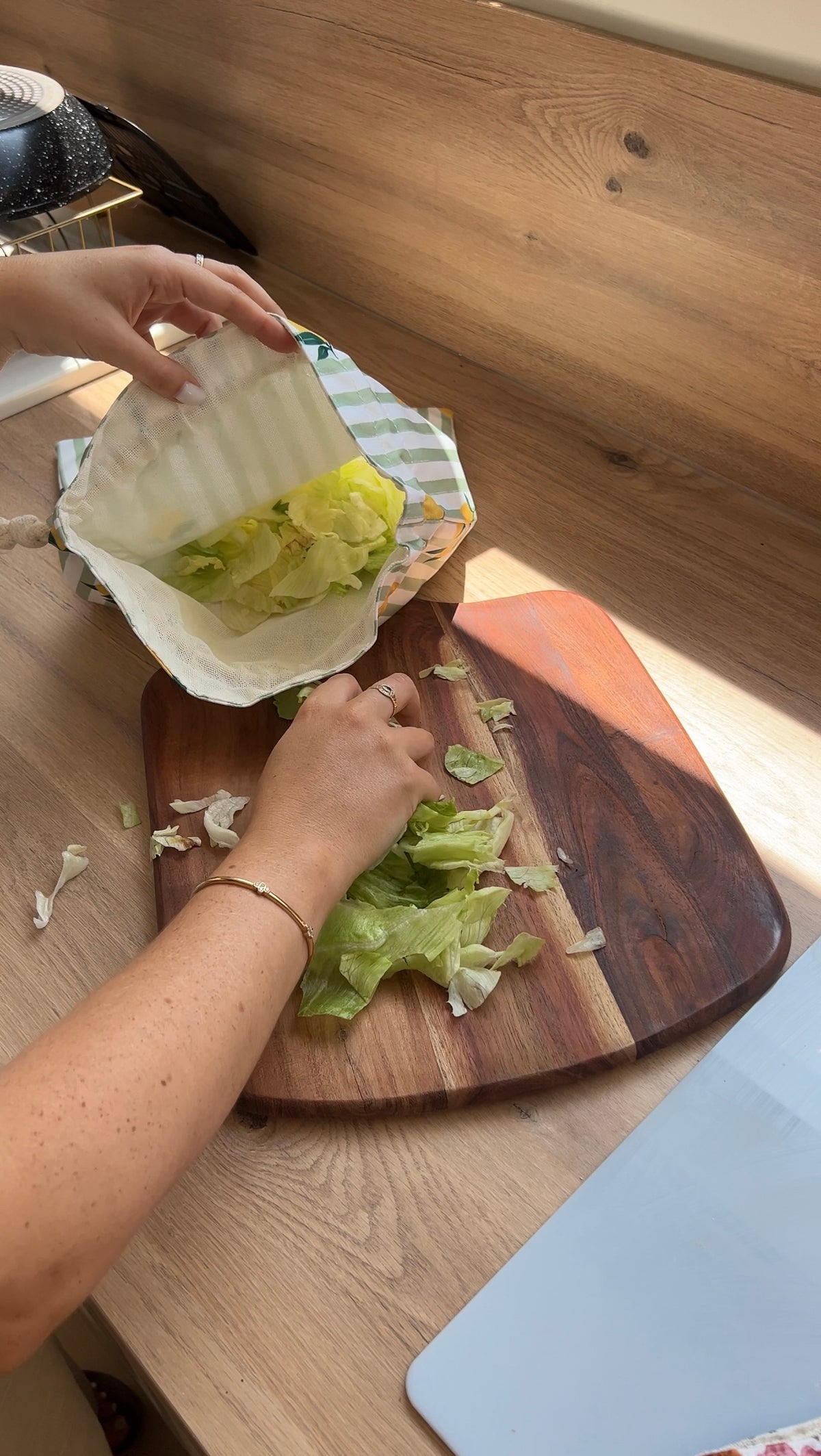 Sac à salade en tissu réutilisable