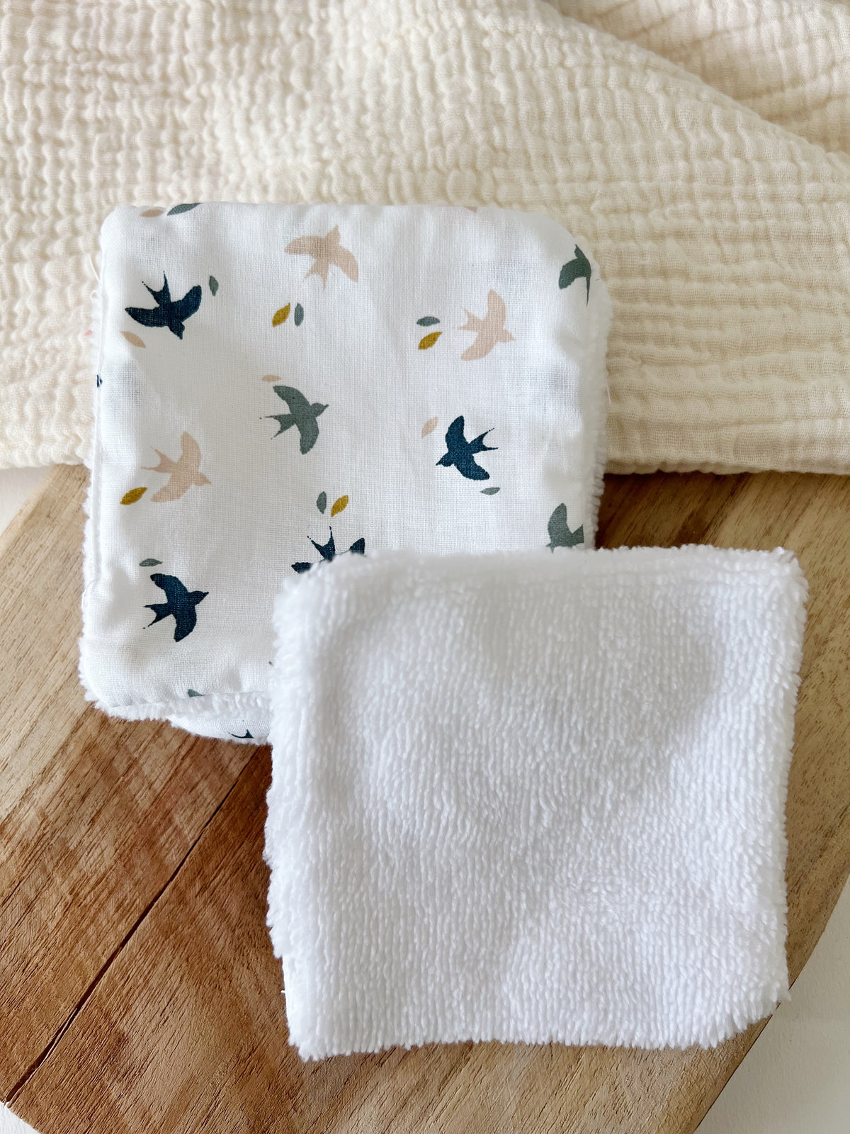 Lot de 5 cotons lavables en éponge bambou