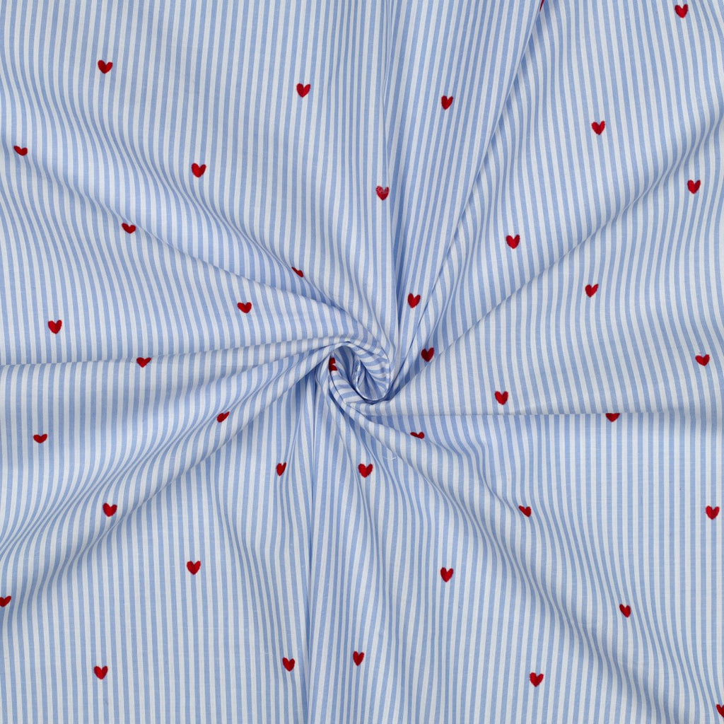 Coton rayé coeur