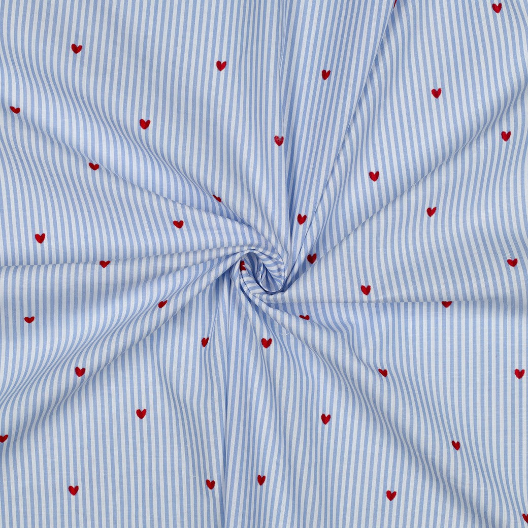 Coton rayé coeur
