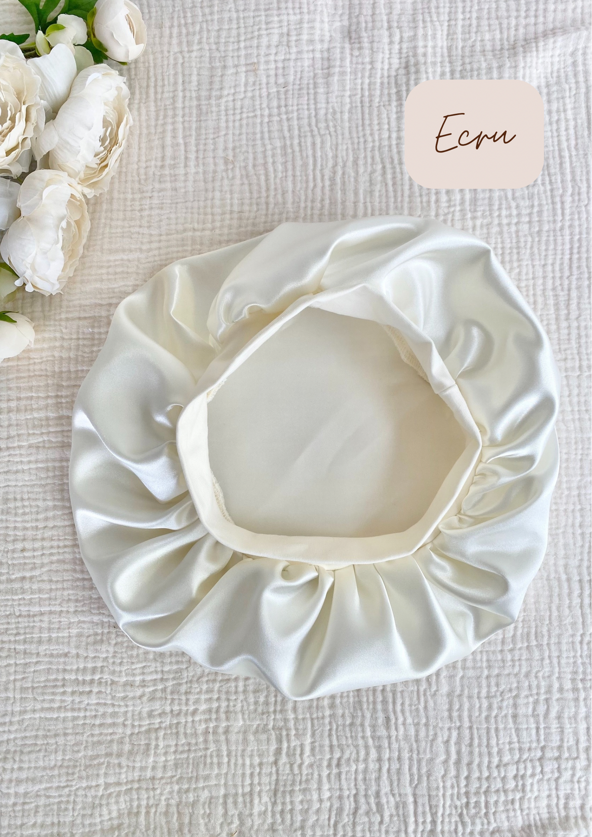 Bonnet de soin en satin avec bandeau