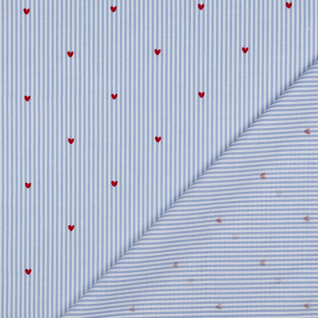 Coton rayé coeur