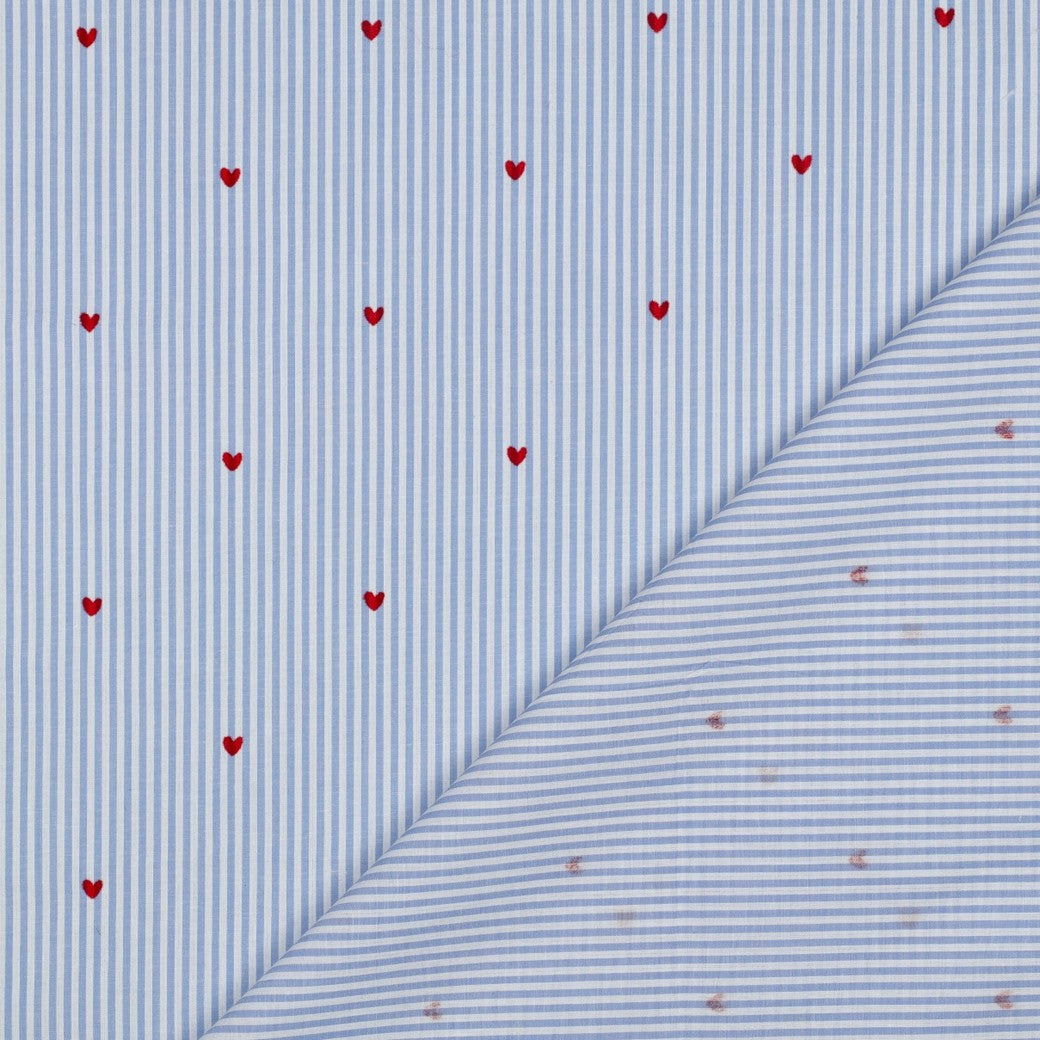 Coton rayé coeur