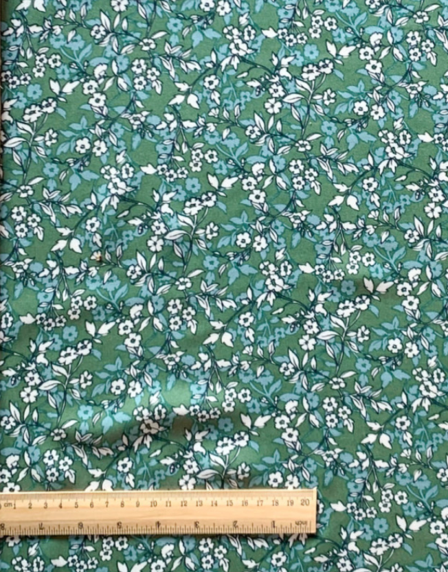 Viscose fleurie verte