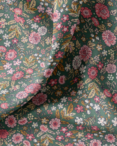 Coton imprimé Bertille vert