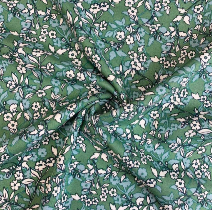 Viscose fleurie verte