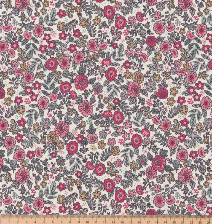 Coton imprimé Barbara rose