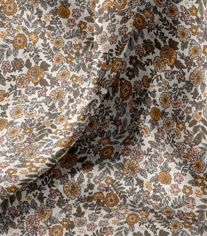 Coton imprimé Barbara orange