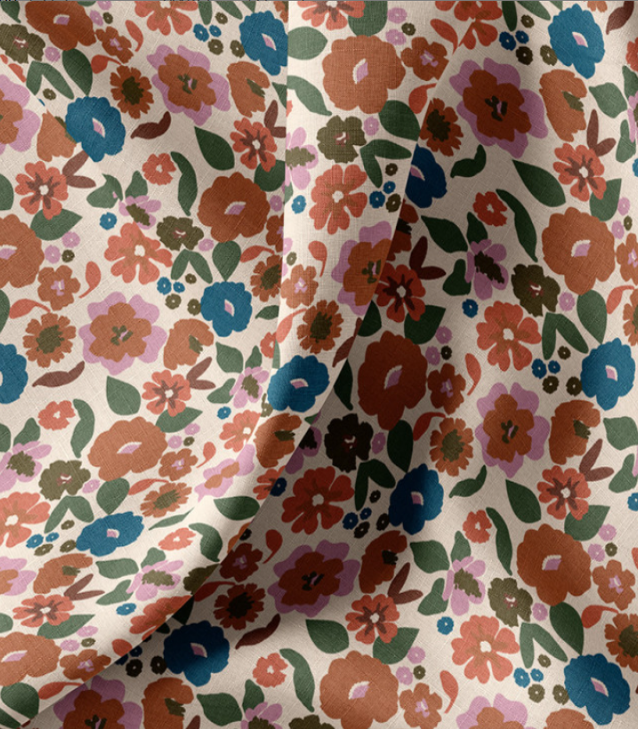 Coton imprimé Jany terracotta