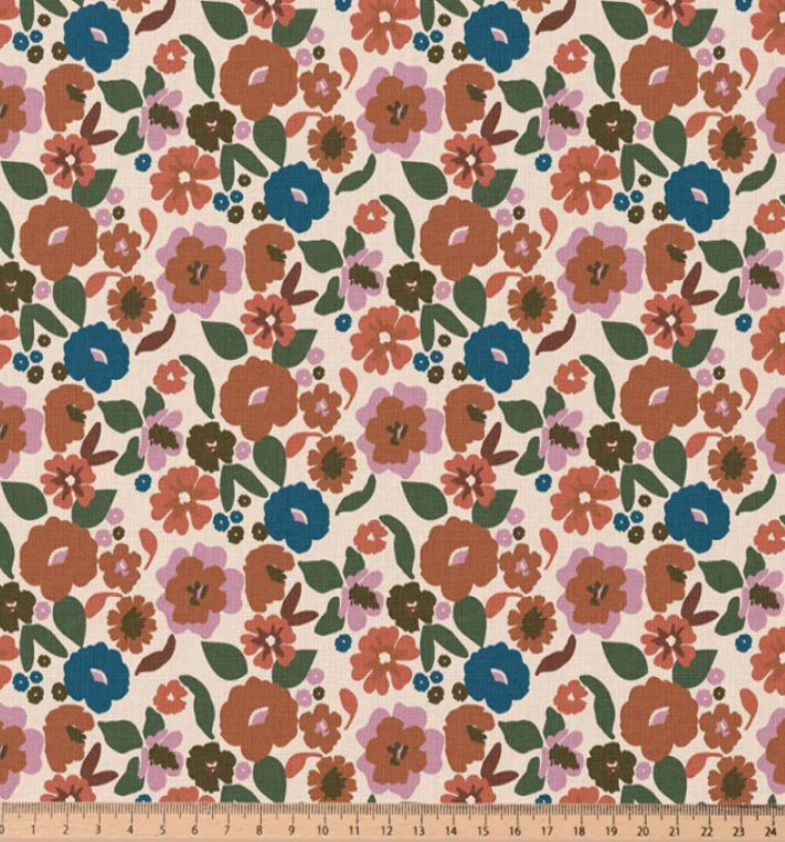 Coton imprimé Jany terracotta