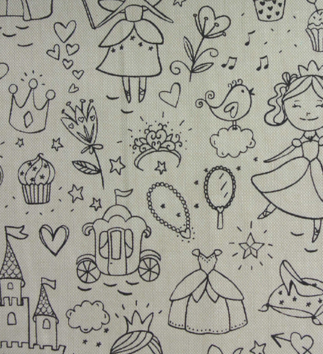 Coton imprimé lin Princesses