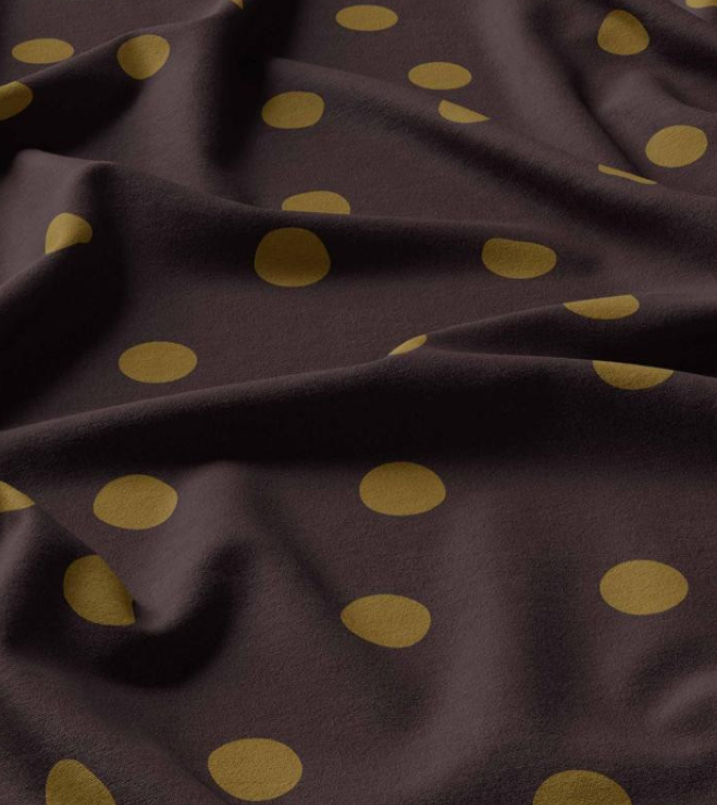 Viscose à pois marron/olive