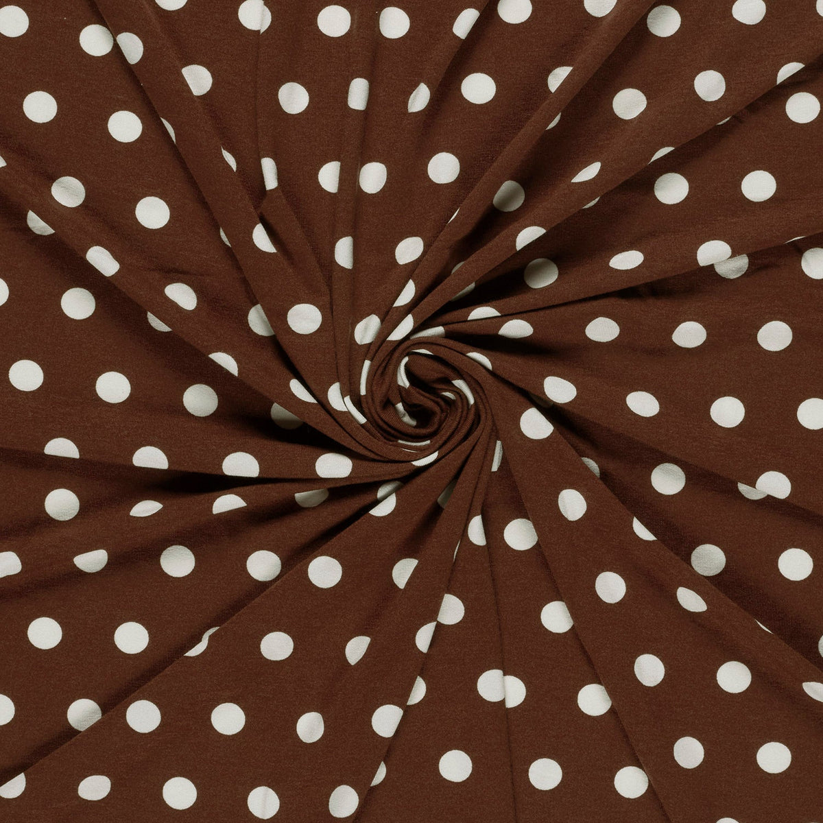 Viscose élasthanne marron à pois