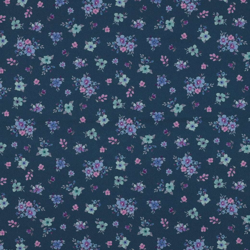 Popeline de coton bleue Pauline 2