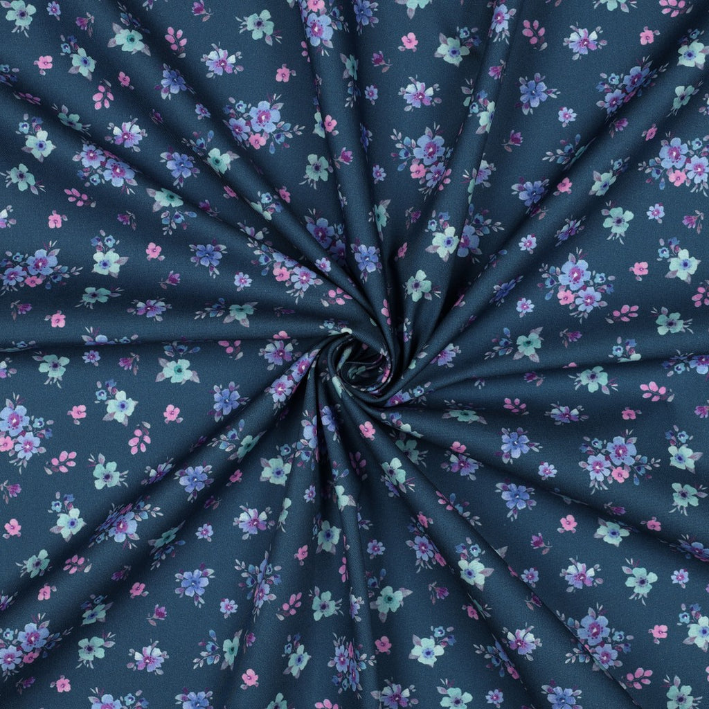 Popeline de coton bleue Pauline 2