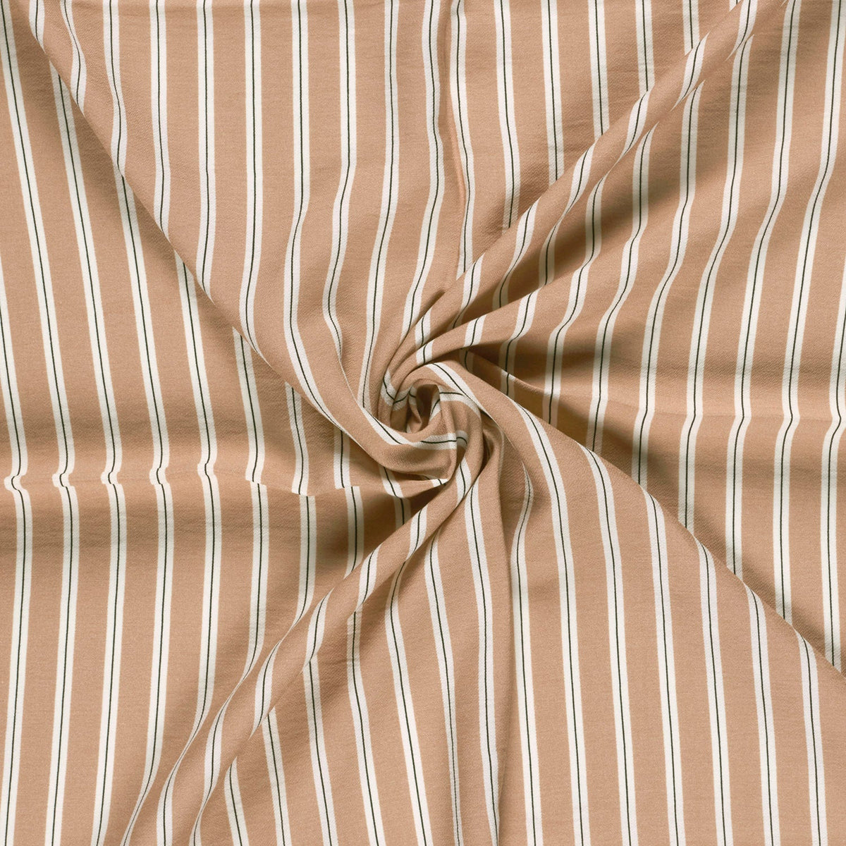Viscose rayée camel