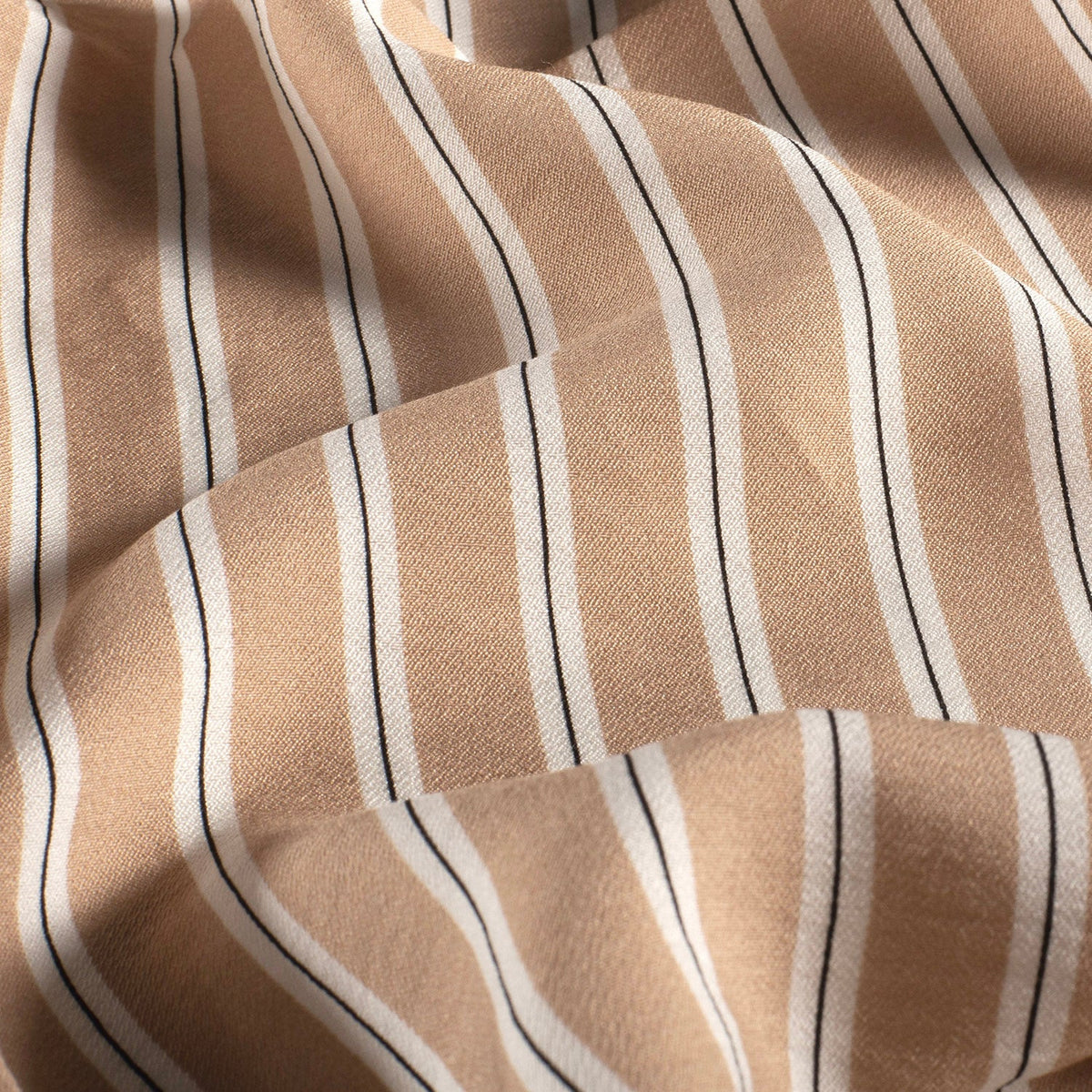 Viscose rayée camel