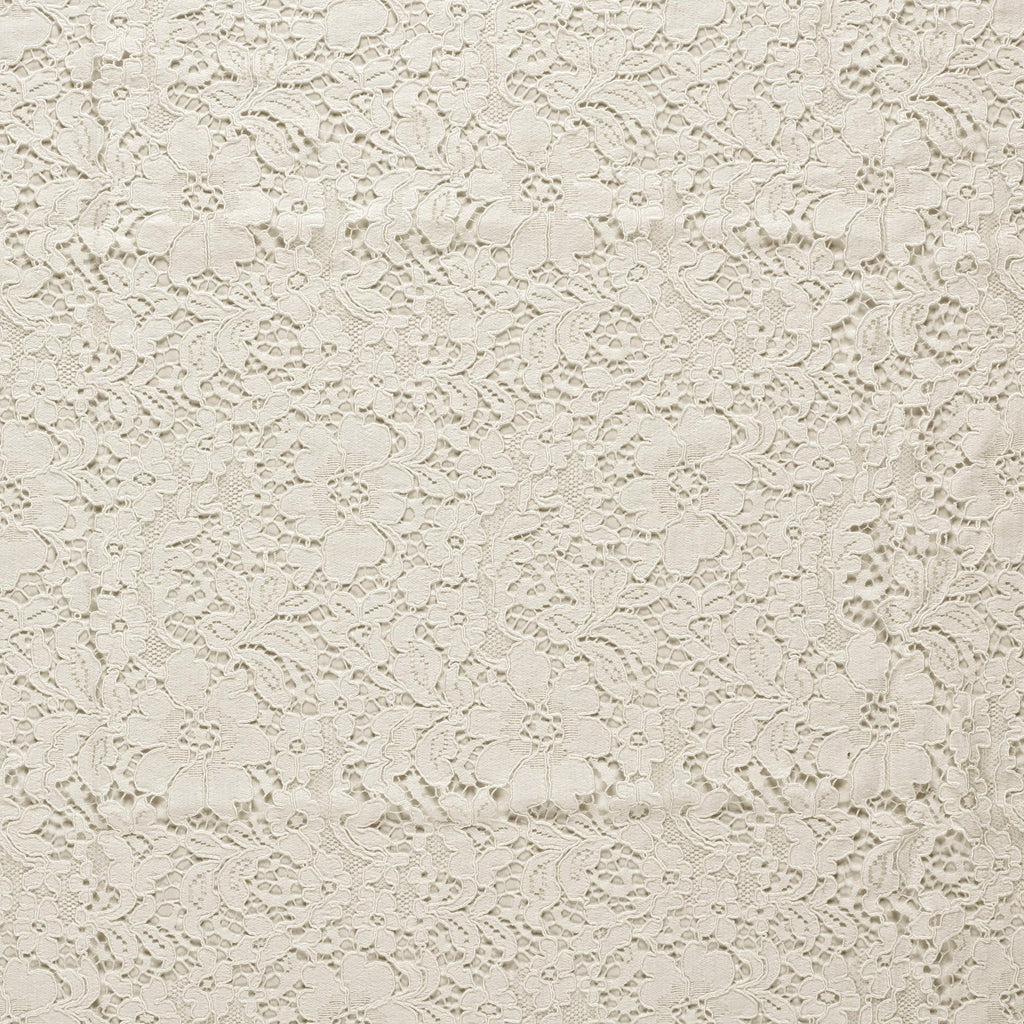 Dentelle blanc cassé à fleurs