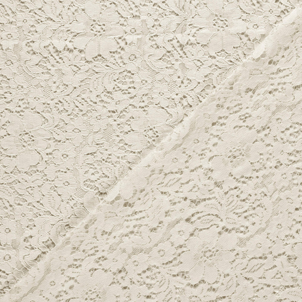 Dentelle blanc cassé à fleurs