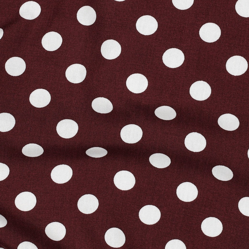 Viscose à pois bordeaux