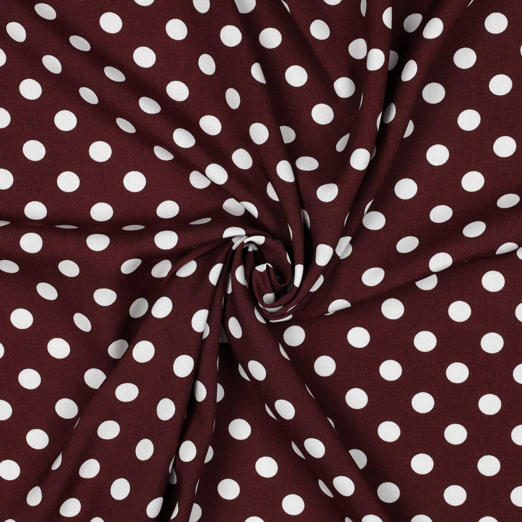 Viscose à pois bordeaux