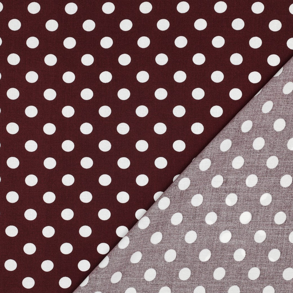 Viscose à pois bordeaux