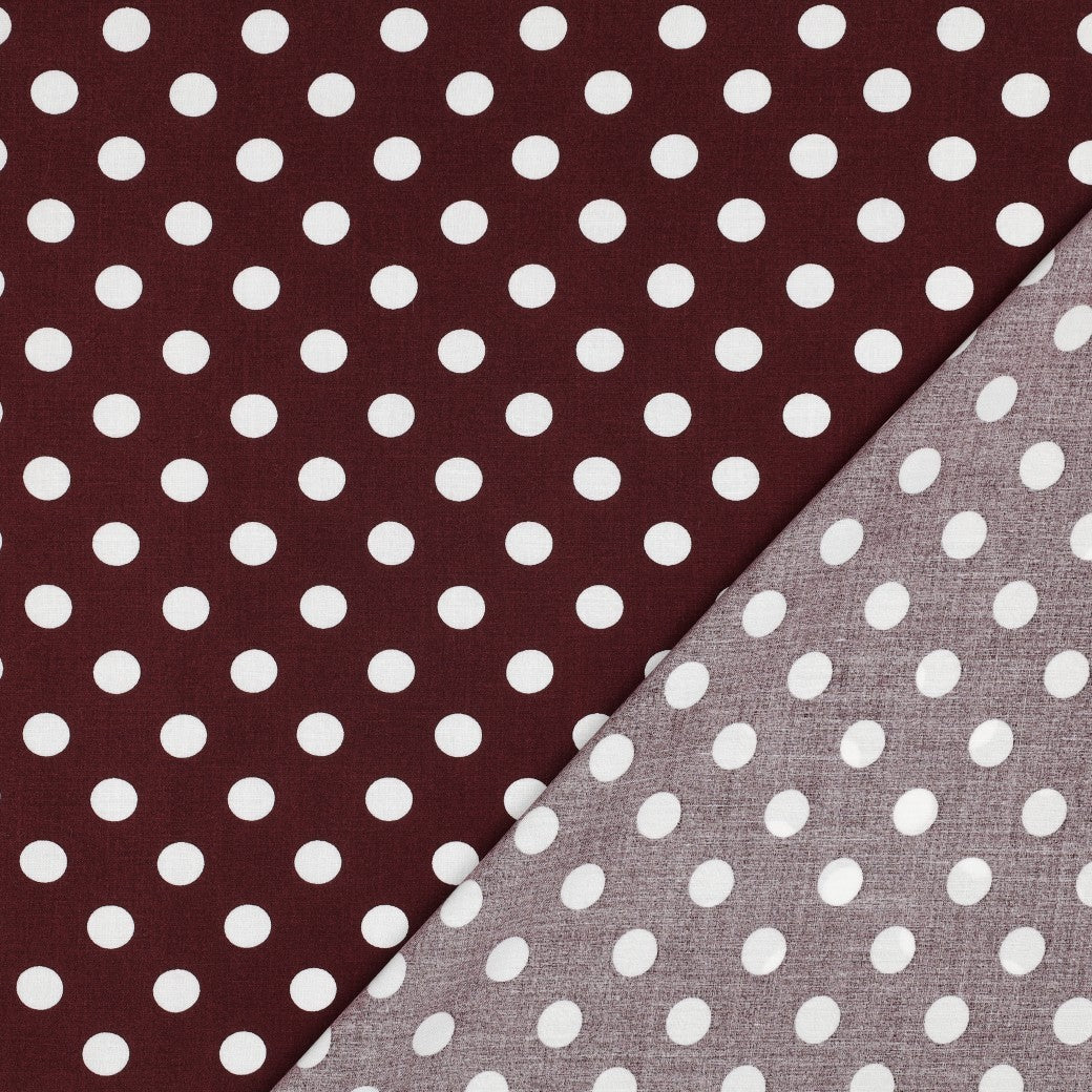 Viscose à pois bordeaux