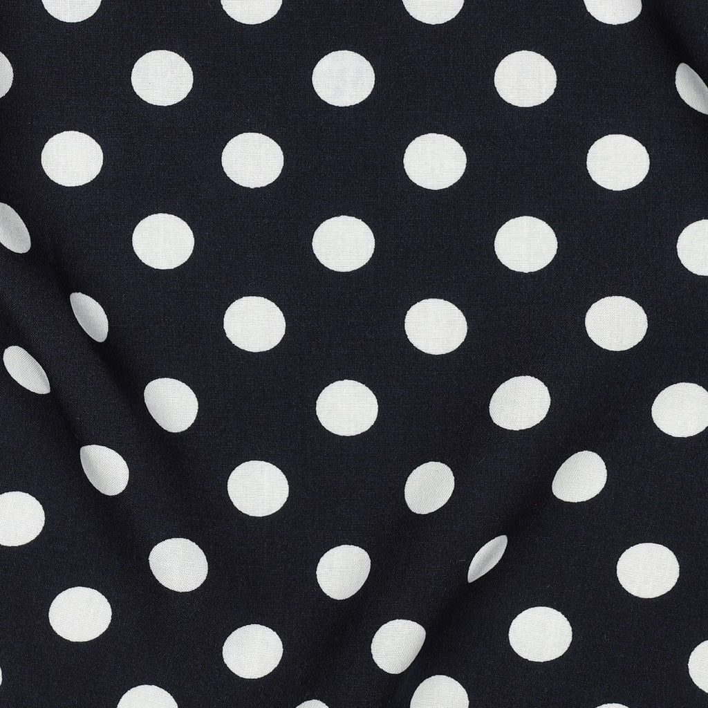 Viscose à pois bleu marine