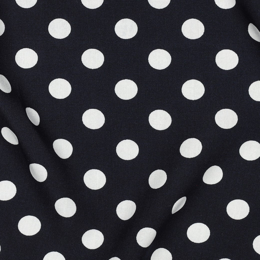 Viscose à pois bleu marine