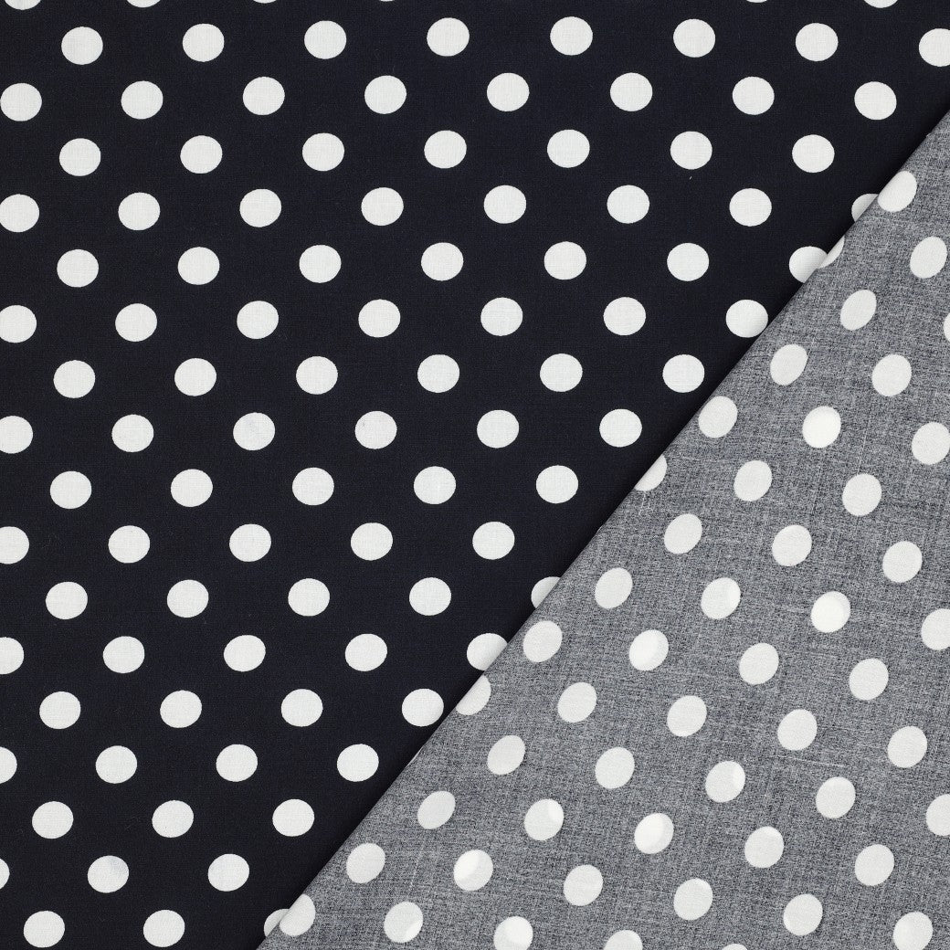 Viscose à pois bleu marine
