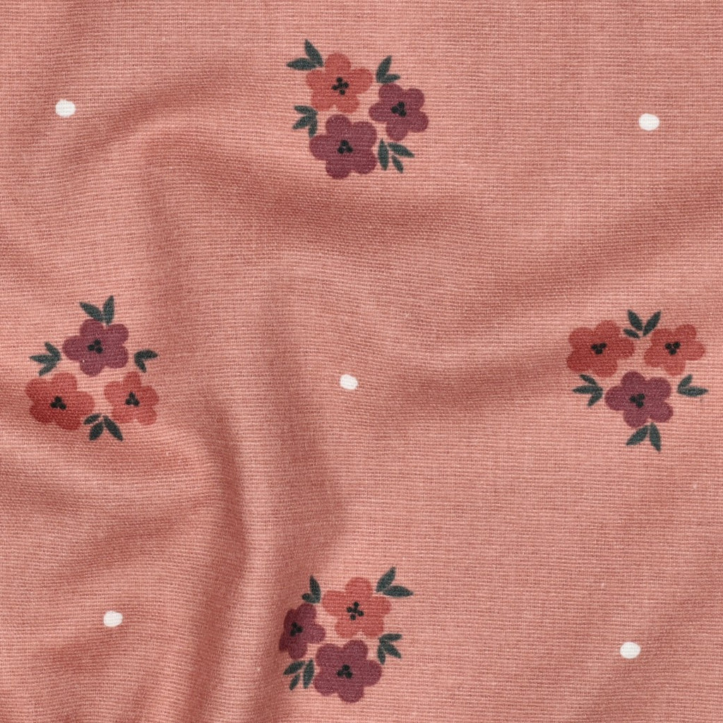 Flanelle rose fleuri