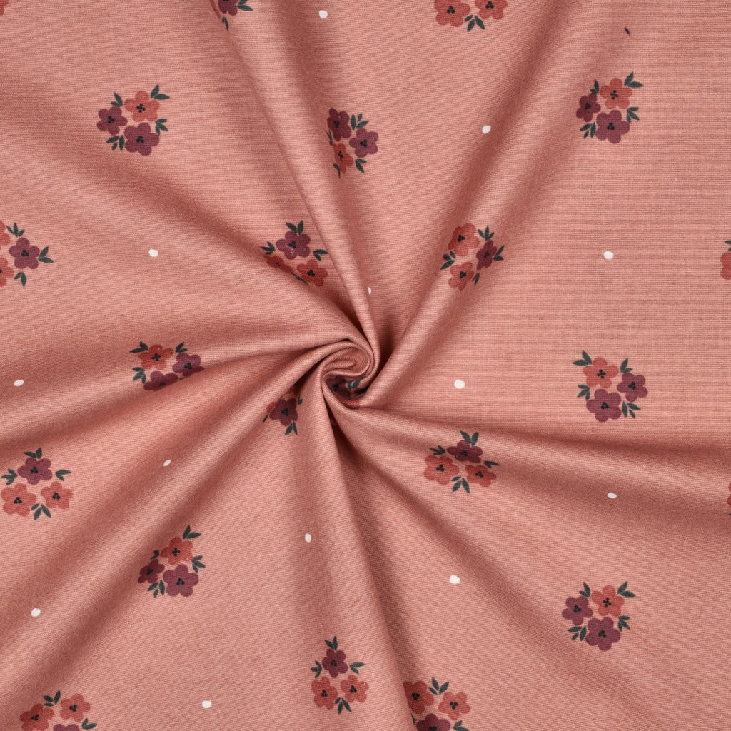 Flanelle rose fleuri