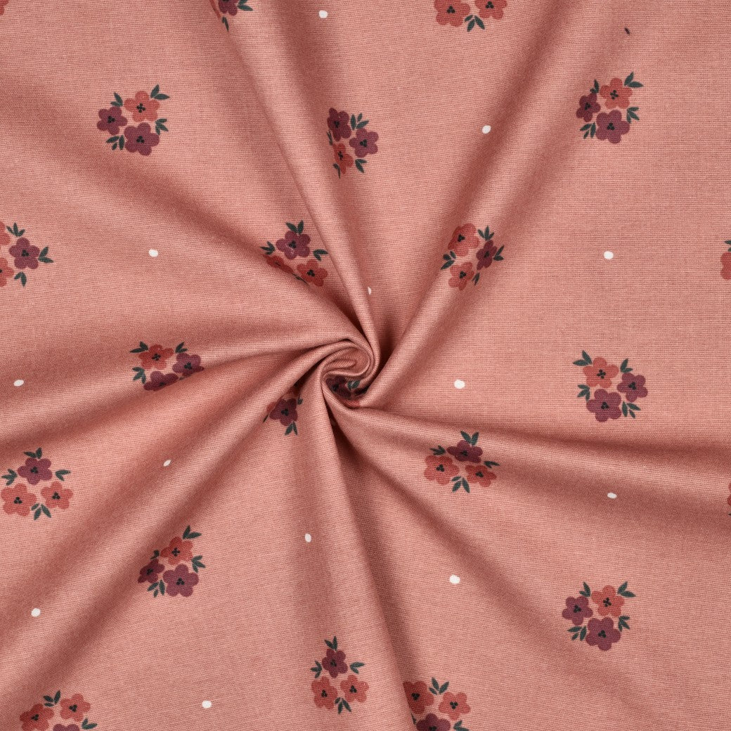 Flanelle rose fleuri