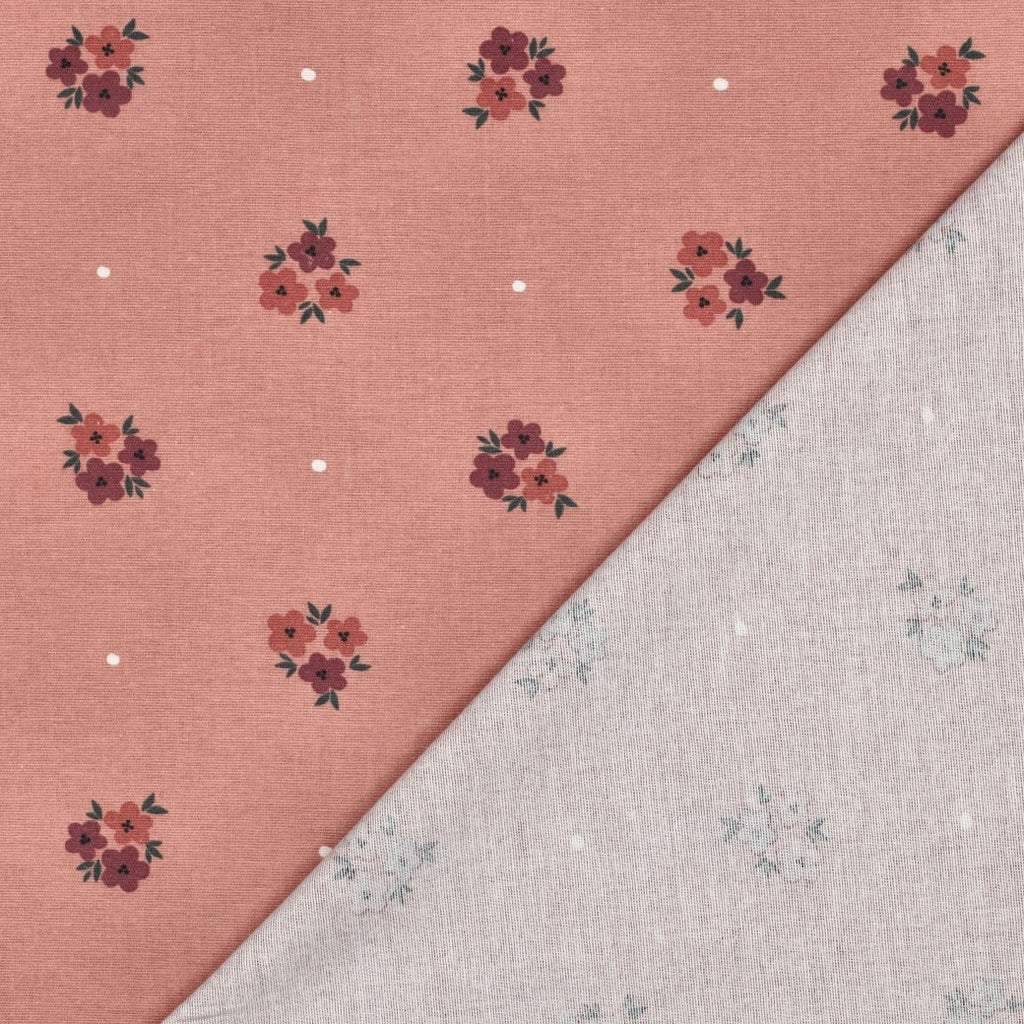 Flanelle rose fleuri