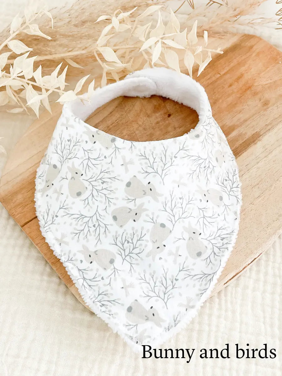Bavoir bandana (0-2 ans) - Bunny and birds