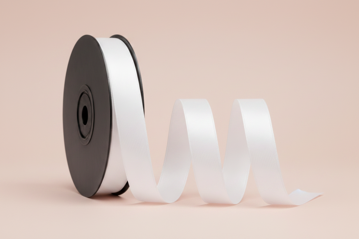 Ruban satin blanc 11mm