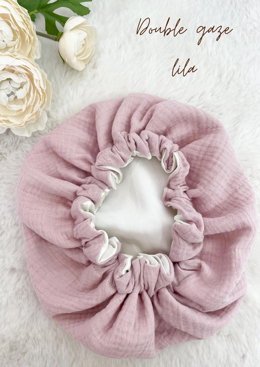 Bonnet de soin (3/11 ans) - Double gaze lila