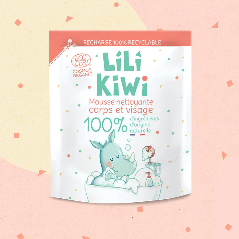 Mousse nettoyante corps et visage- Lilikiwi - Recharge - Mousse lavante