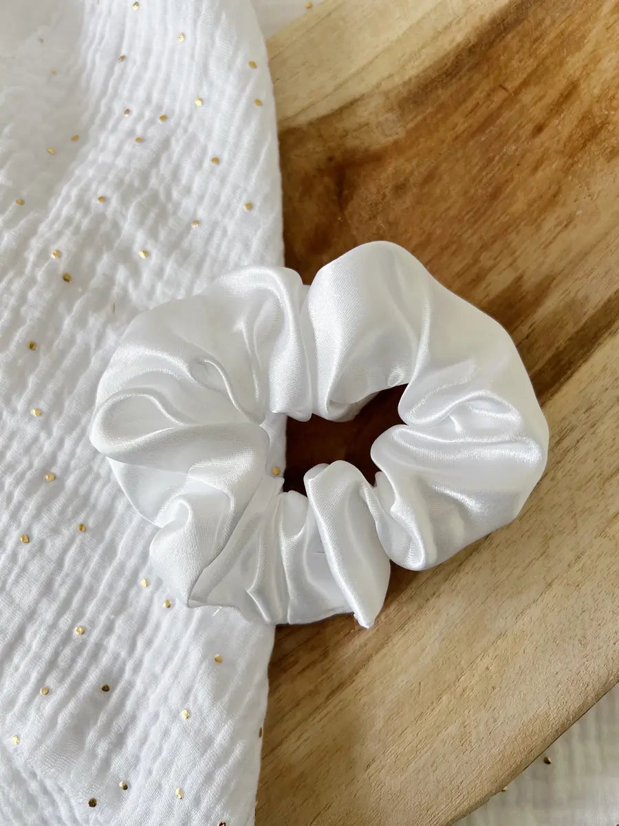 Chouchou satin - Blanc