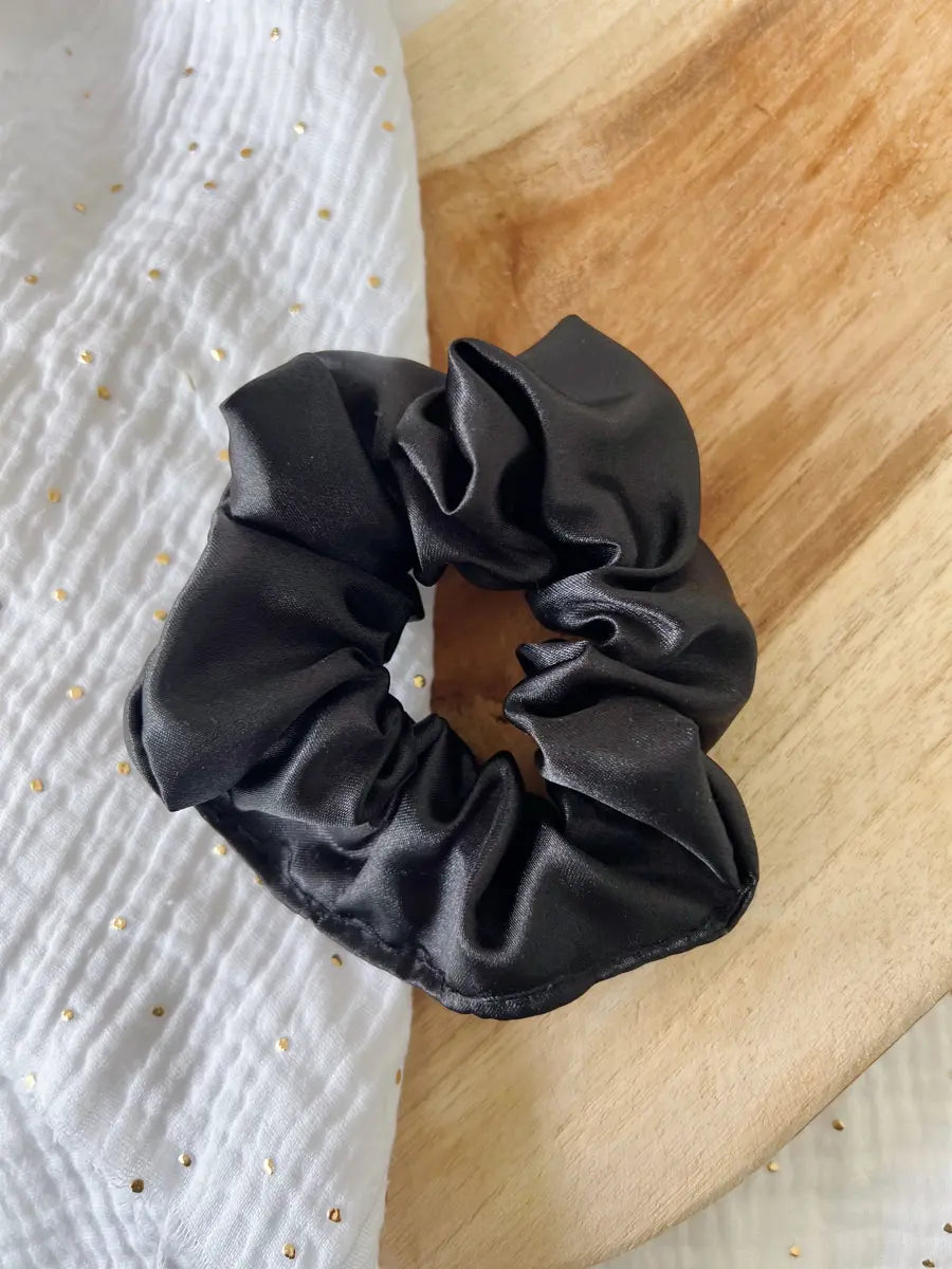 Chouchou satin - Noir