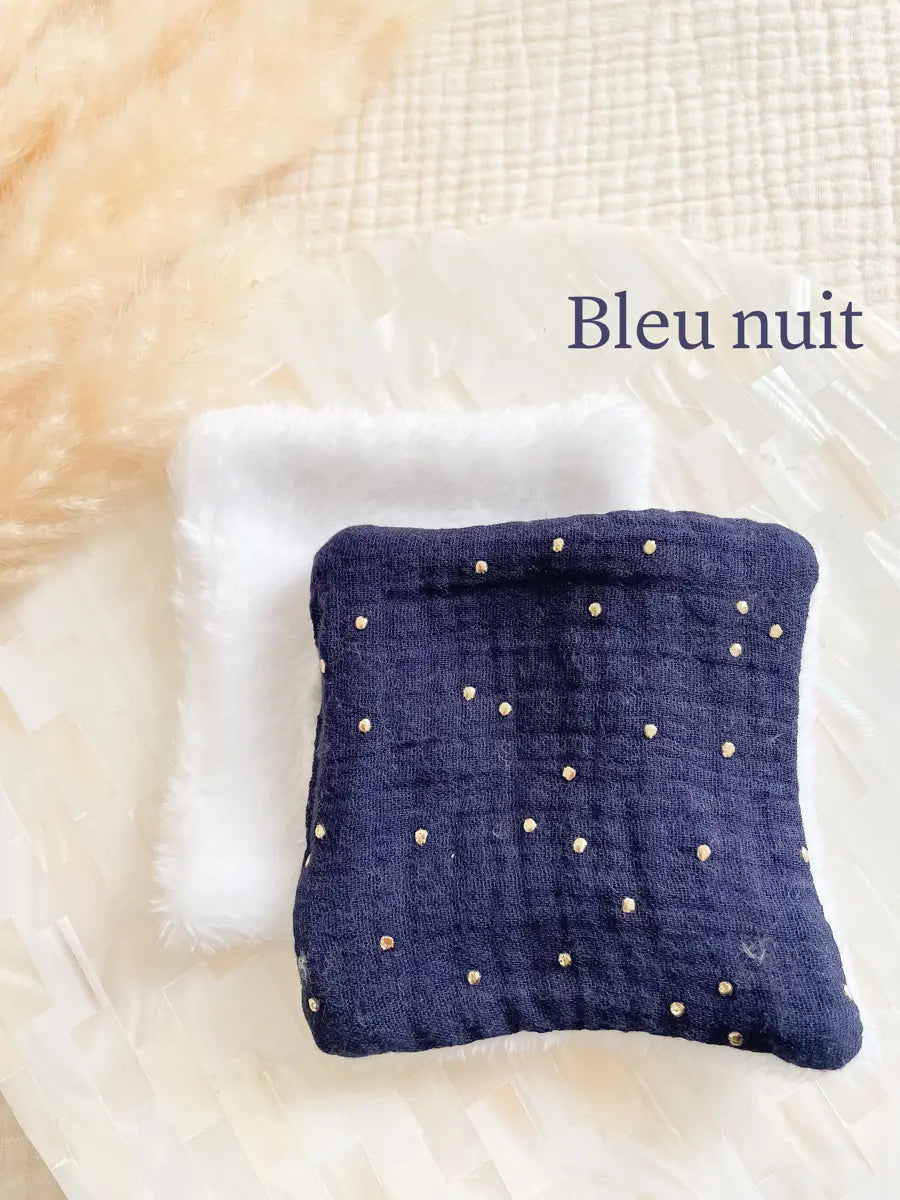 Coton lavable en tissu doudou - Bleu nuit