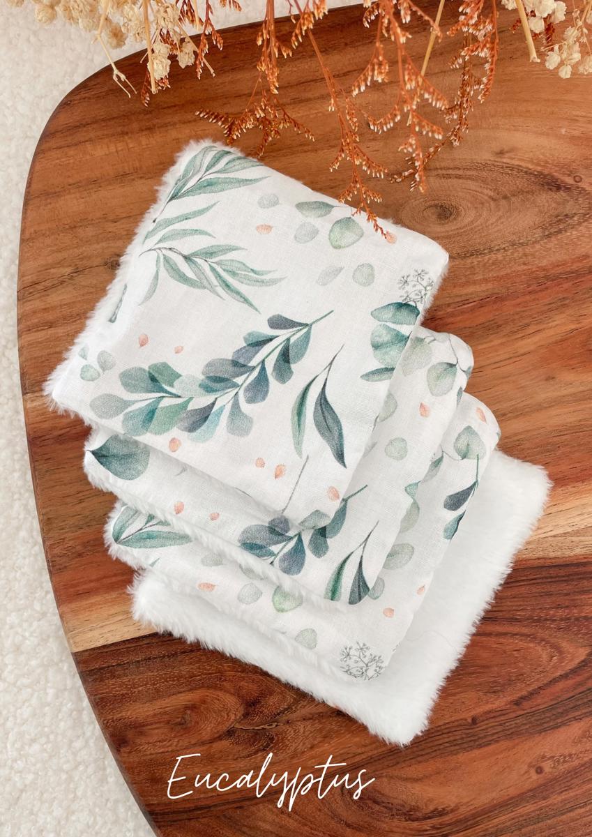 Coton lavable en tissu doudou - Eucalyptus