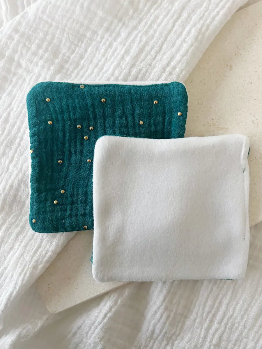 Coton lavable en tissu polaire - Bleu paon
