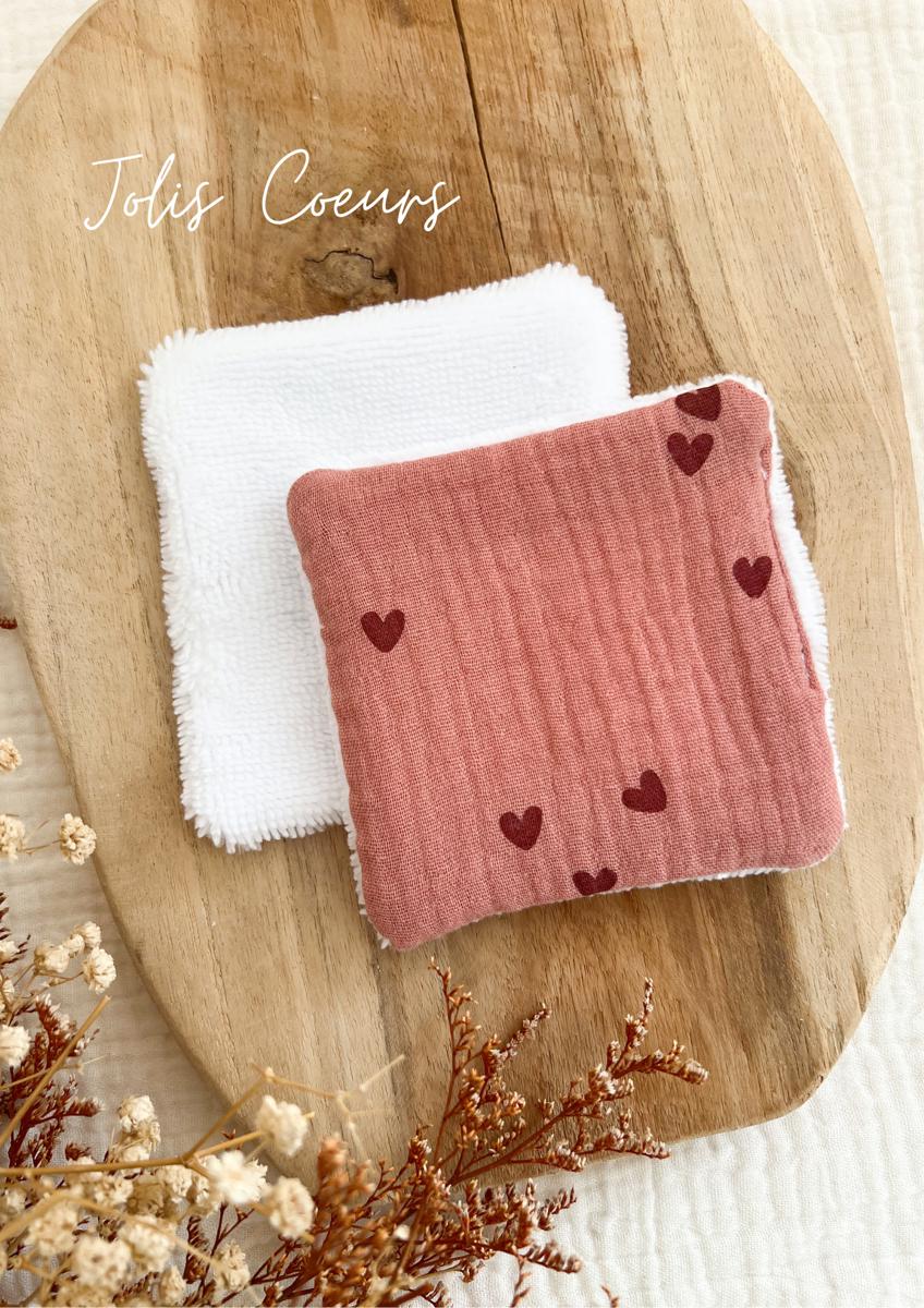 Coton lavable en éponge bambou - Jolis Coeurs