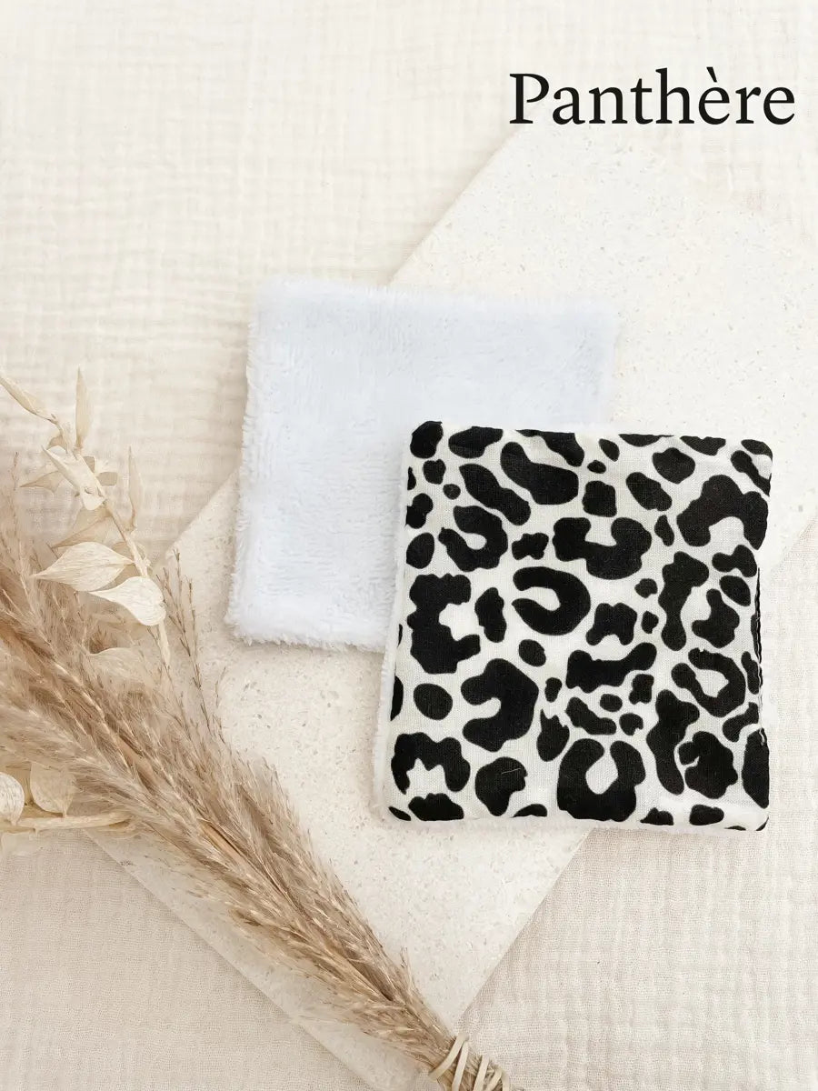 Coton lavable en éponge bambou - Panthère