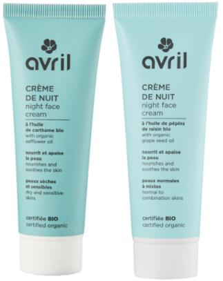 Crème de nuit bio - Avril - Les cotons de Romane : Produits d'hygiène réutilisables et lavables
