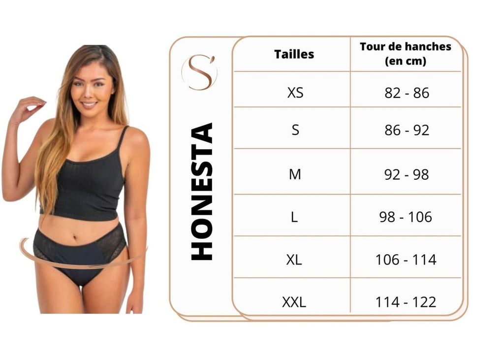 Culotte menstruelle Honesta jour - So Cup - Les cotons de Romane : Produits d'hygiène réutilisables et lavables