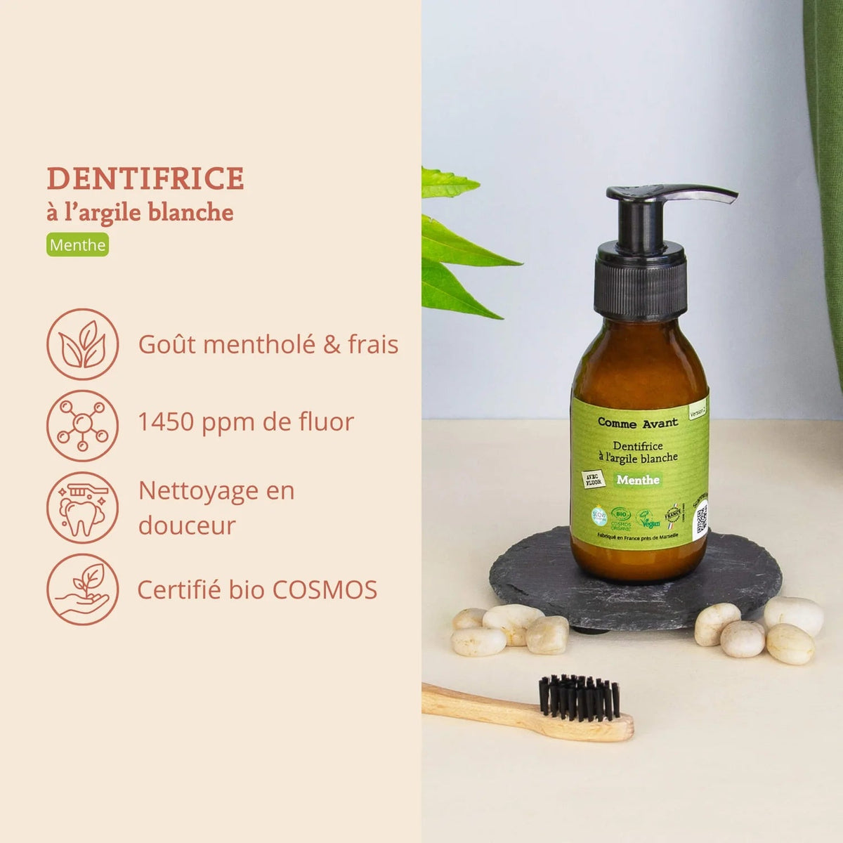 Dentifrice en pâte rechargeable à la menthe - Comme Avant - 1